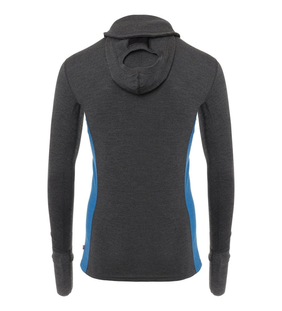 WarmWool hoodsweater w/zip M's Marengo / Jet Black / Corsair, view: 2
