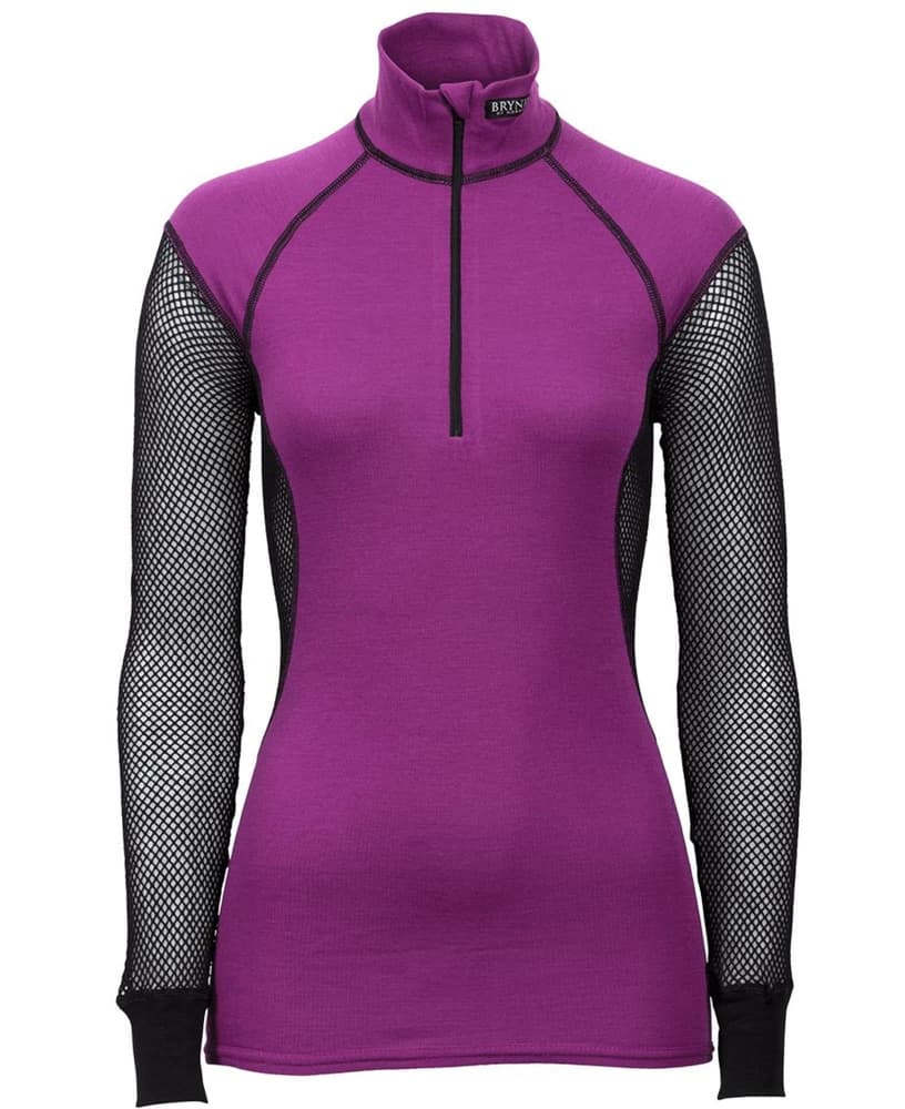 Lady Wool Thermo Zip Polo Lilla, view: 0
