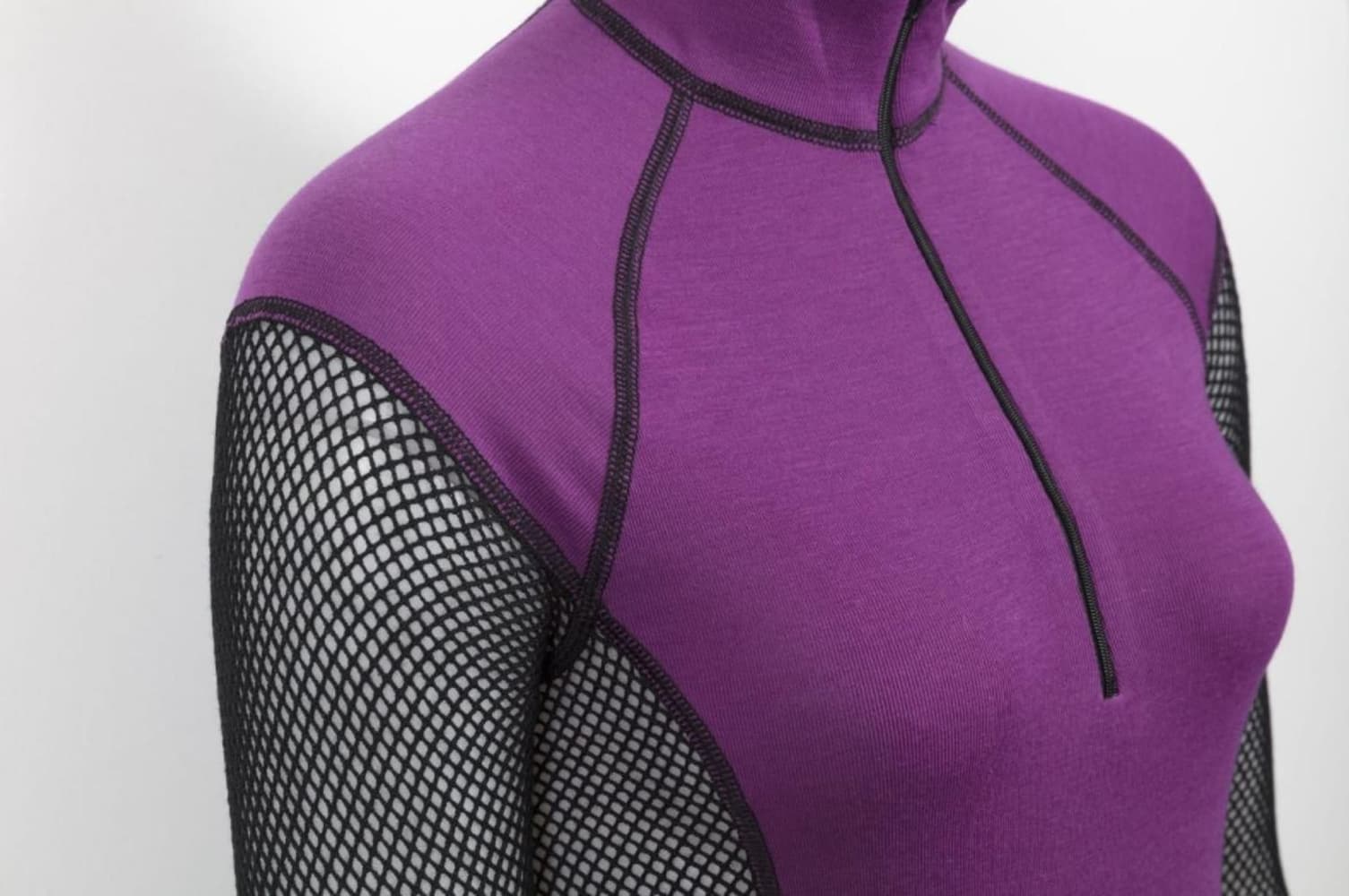 Lady Wool Thermo Zip Polo Lilla, view: 1
