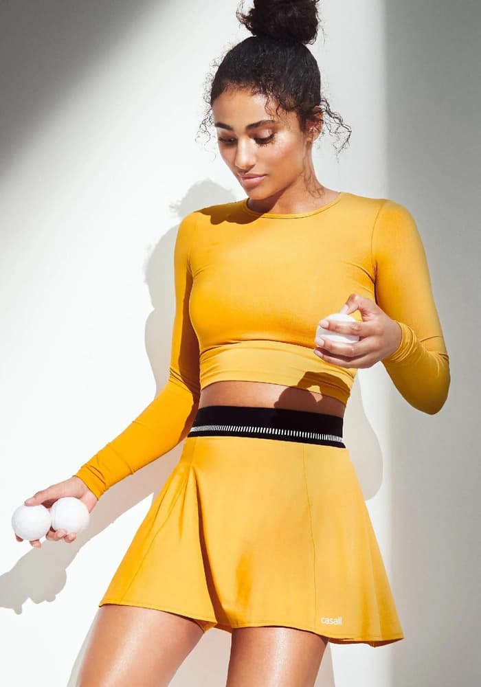Crop Long Sleeve Sunset Yellow, view: 2