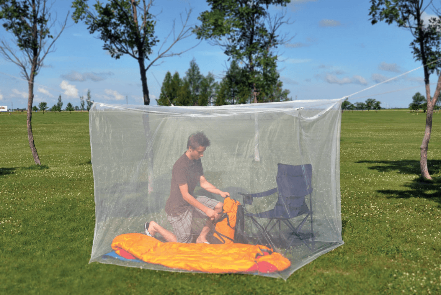 Double Wide Mosquito Net 160x200x150cm White, view: 1