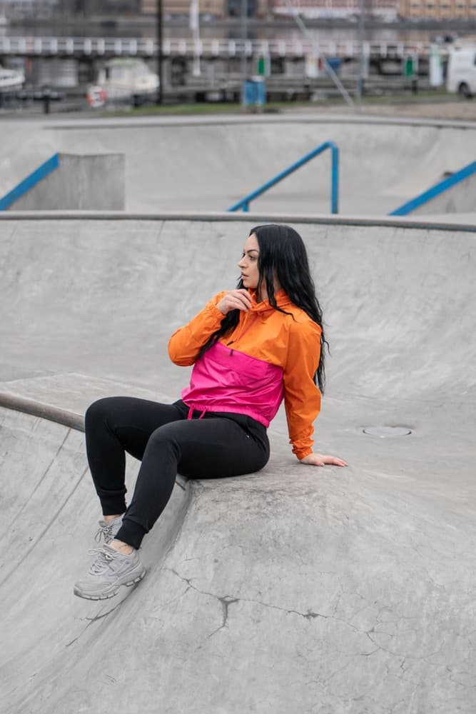 WOMEN PARI anorak Oransje/Lyseblå, view: 5