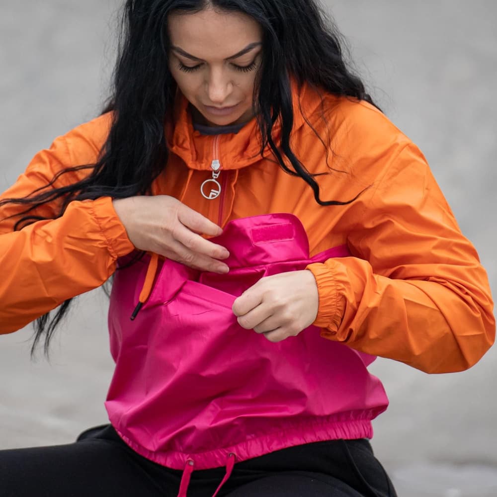 WOMEN PARI anorak Oransje/Lyseblå, view: 6