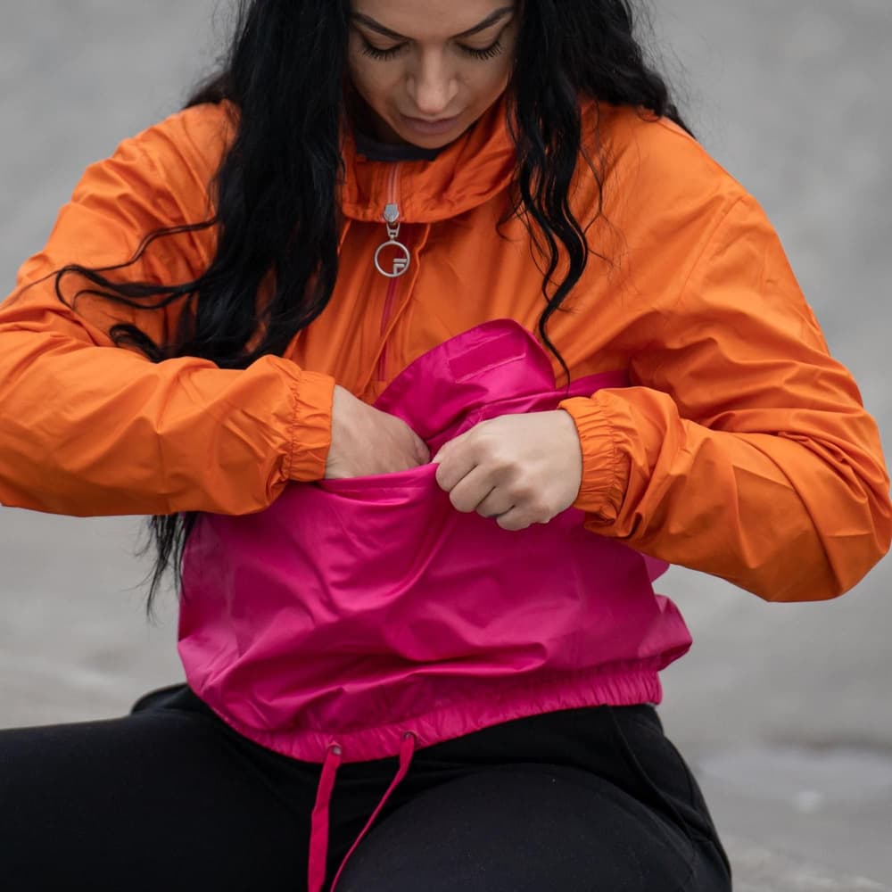 WOMEN PARI anorak Oransje/Lyseblå, view: 3