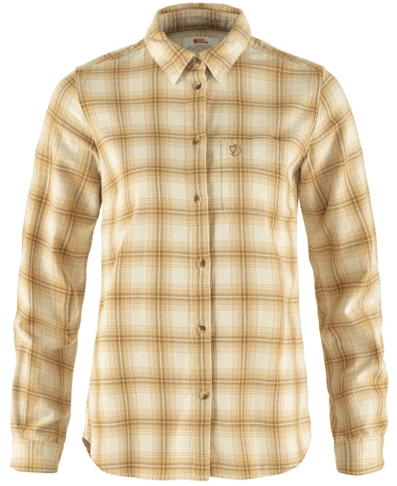 Övik Flannel Shirt W Chalk White-Dune Beige, view: 0