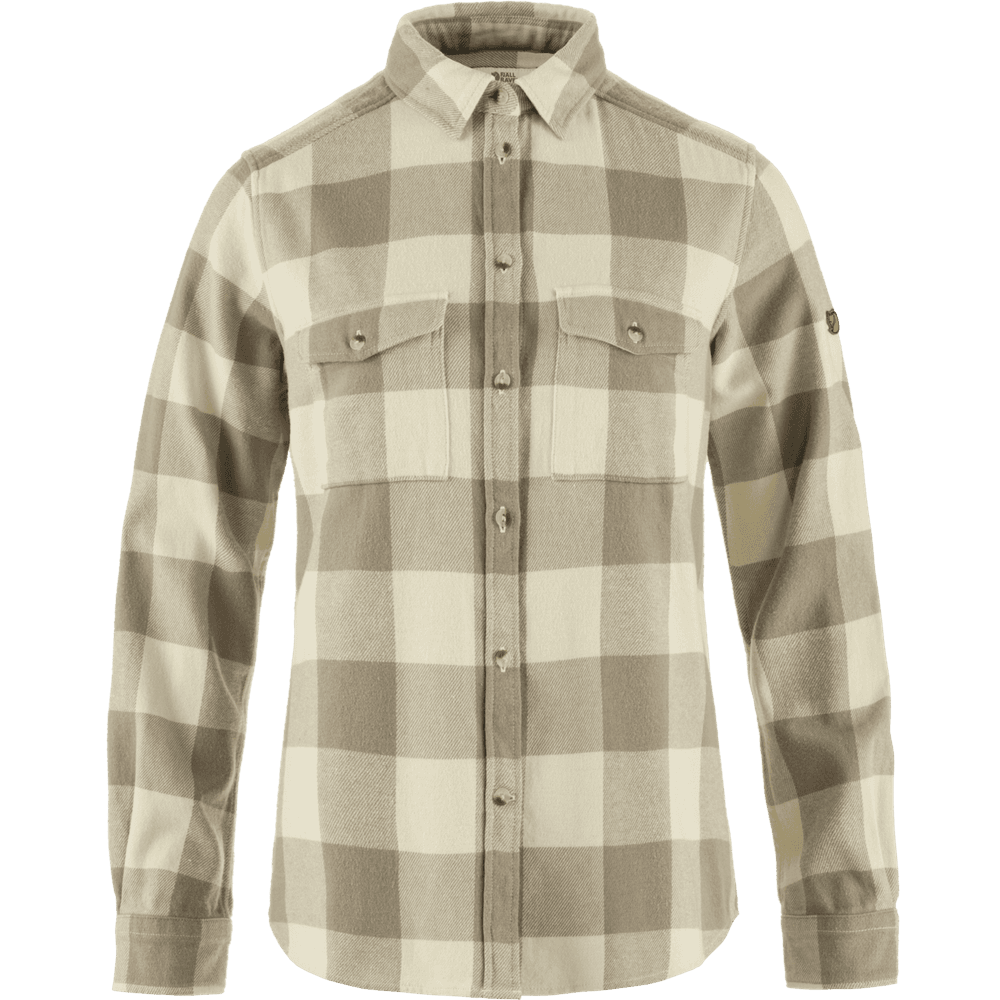 Övik Heavy Flannel Shirt W Fog-Chalk White, view: 0