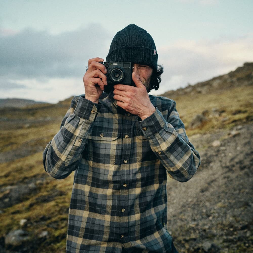 Singi Heavy Flannel Shirt M Dark Navy-Buckwheat Brown, view: 1