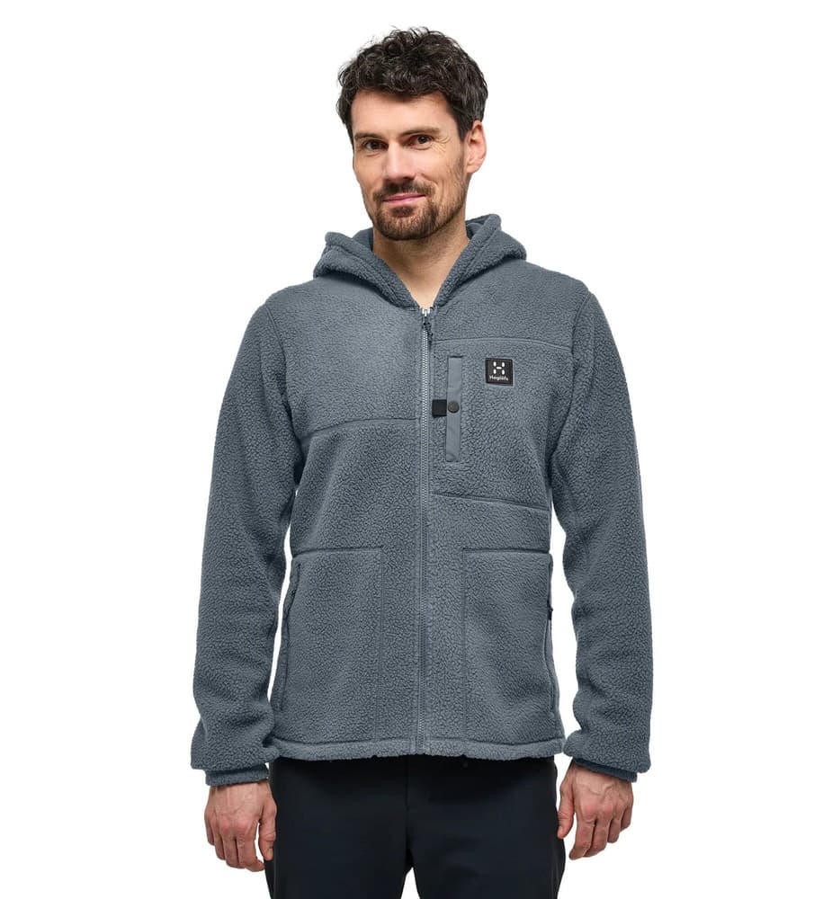Malung Pile Hood Men Steel Blue, view: 2