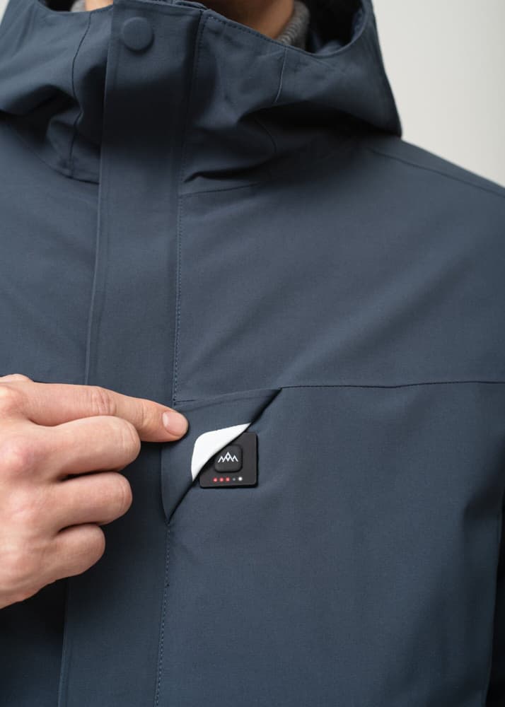 Heated Oslo Coat Mens Navy, view: 7
