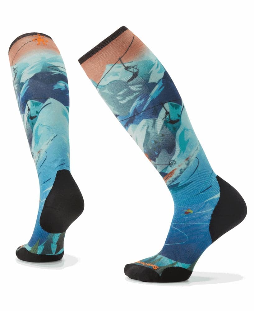 Women's Ski Targeted Cushion Lift Bunny Print OTC- Recycled Socks Neptune Blue, view: 0