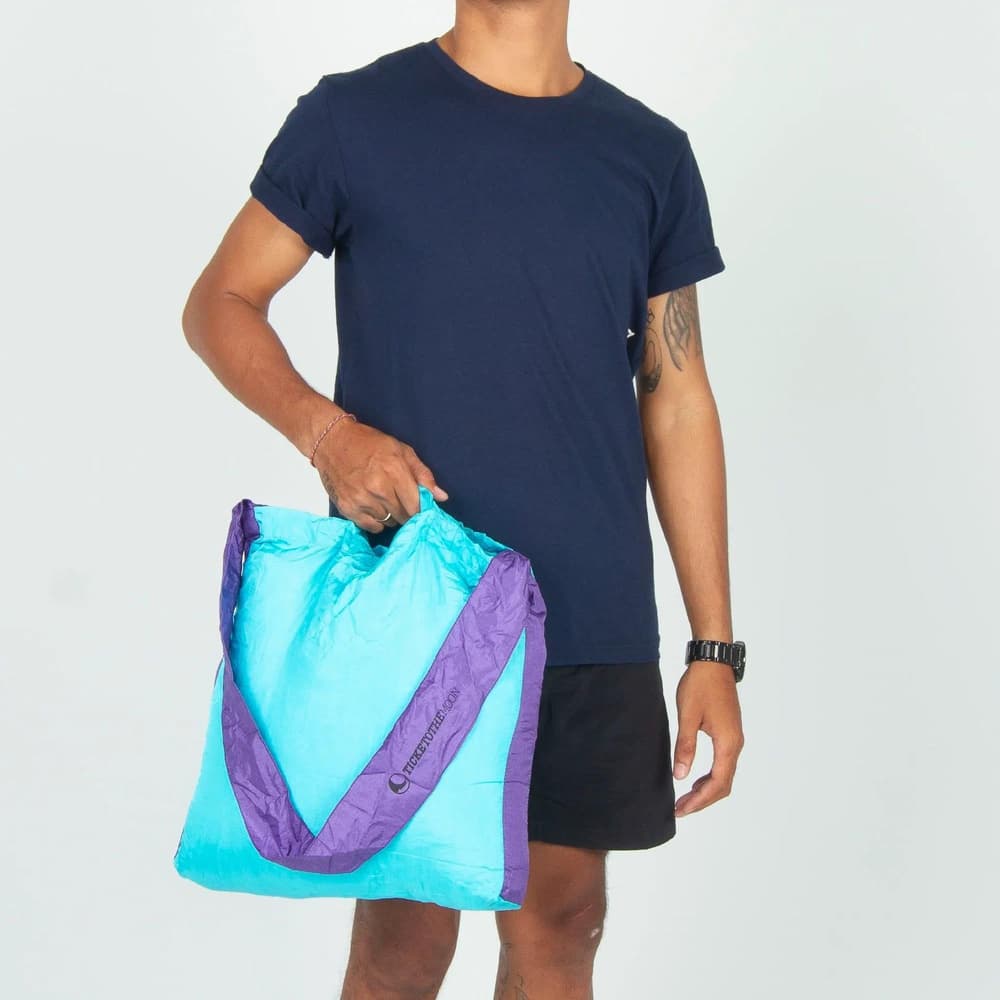 Eco Bag Large Turquoise/Purple, view: 2