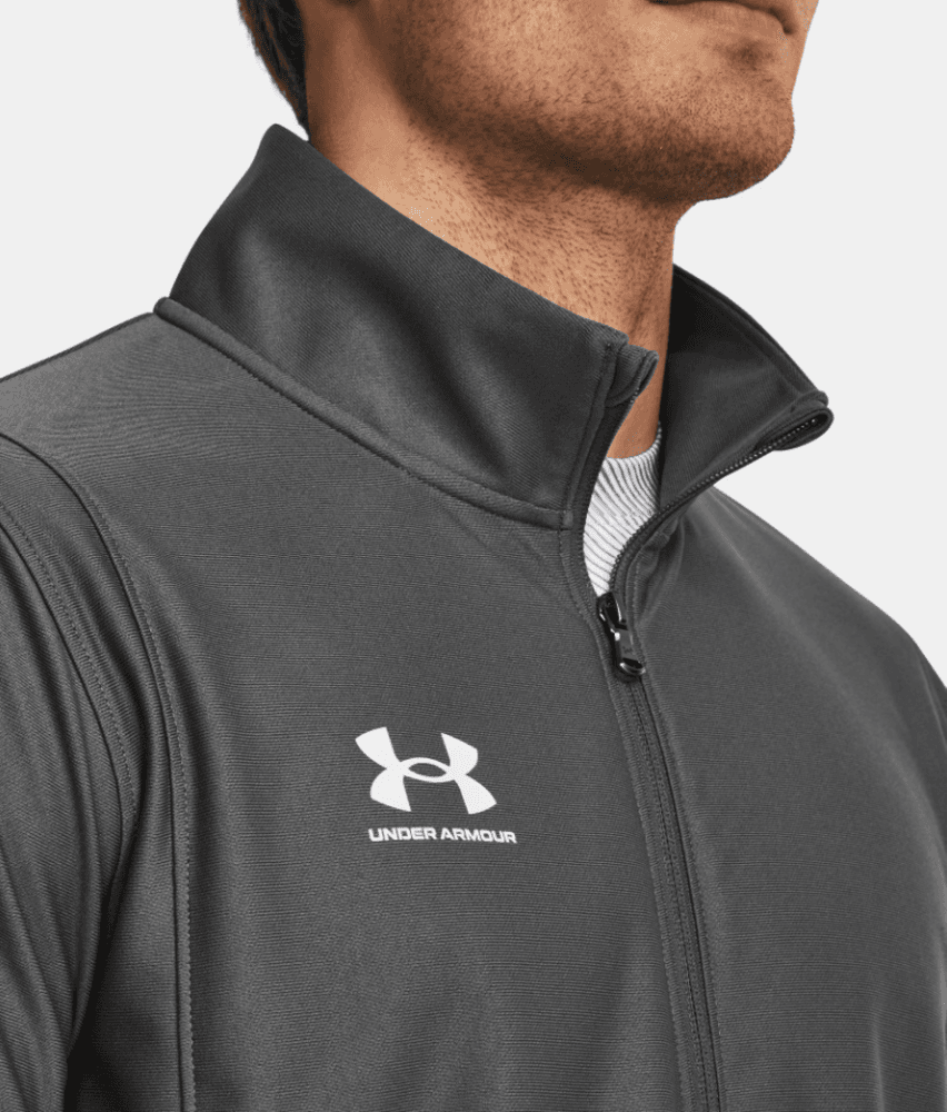 UA M's Ch. Track Jacket Castlerock Light Heather, view: 2