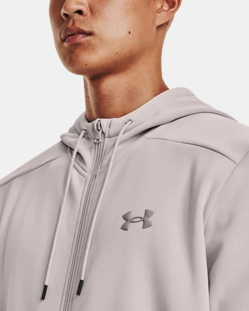 UA Armour Fleece FZ Hoodie Ghost Gray/Pewter, view: 3