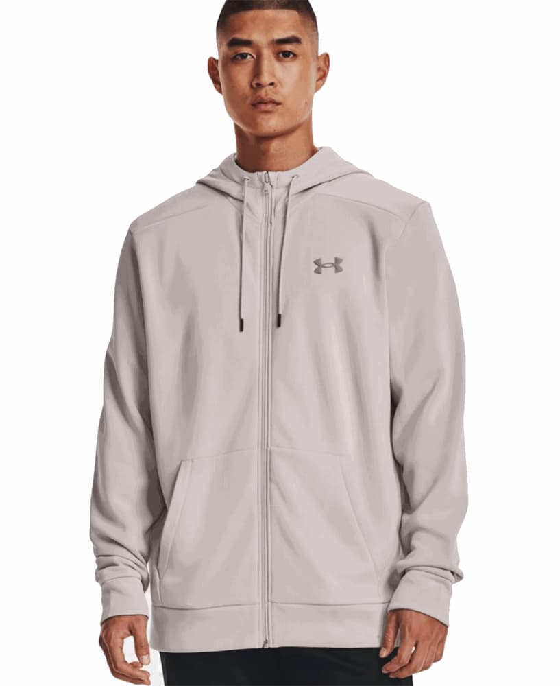 UA Armour Fleece FZ Hoodie Ghost Gray/Pewter, view: 0