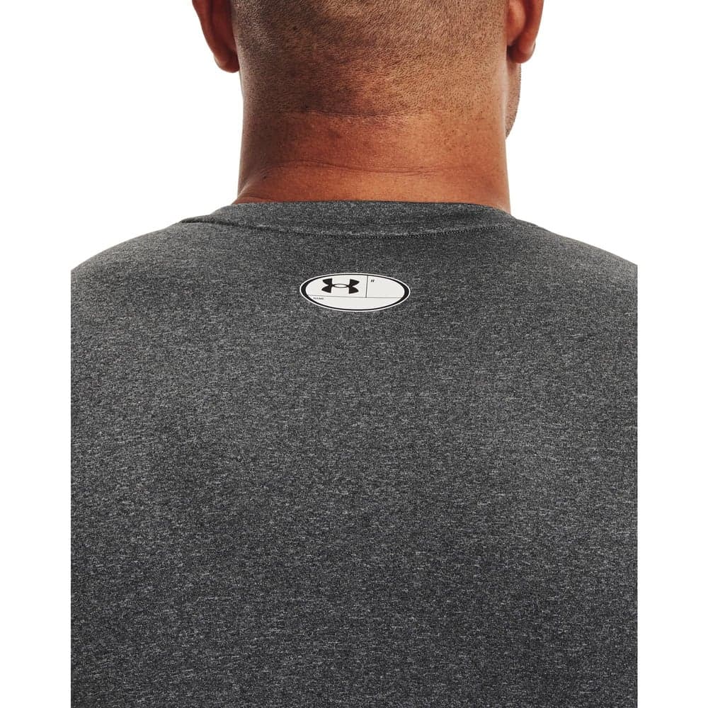 UA HG Armour Comp SS Carbon Heather/Black, view: 2