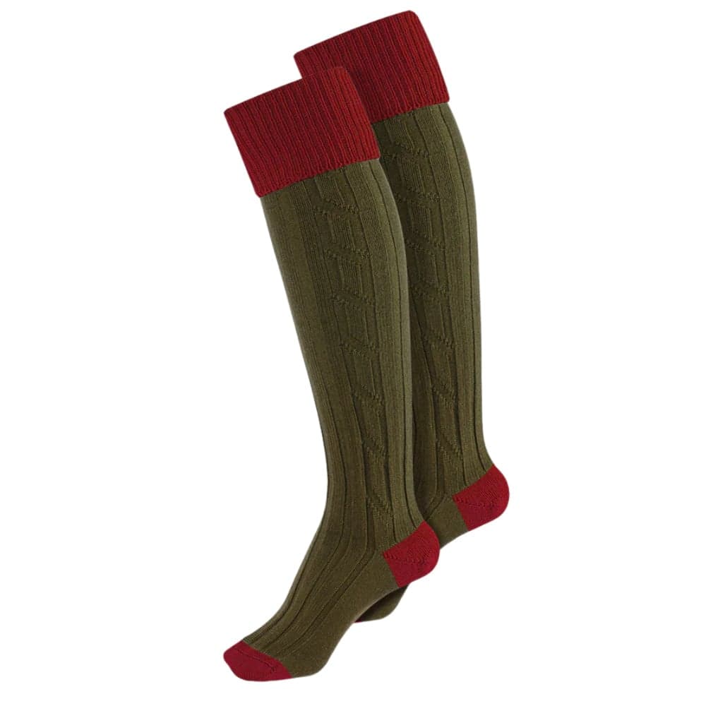 W's Sock Red/Olive, view: 0