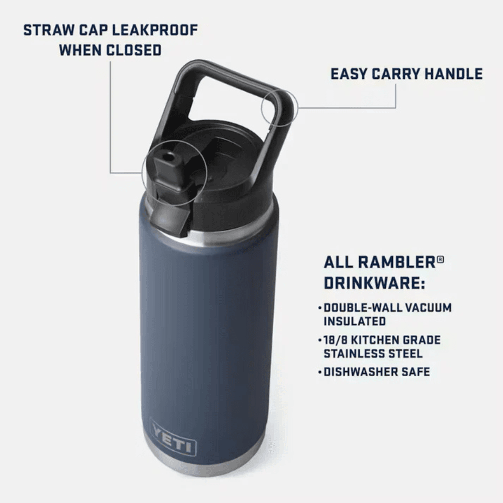 Rambler 26 oz (769 ml) Straw Bottle White, view: 2