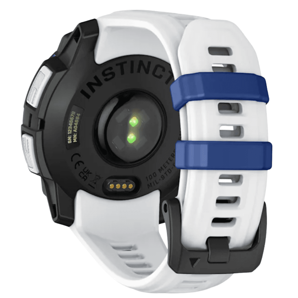 Instinct 3 - 45 mm, Solar Whitestone With Whitestone/Bolt Blue Silicone Band, view: 4