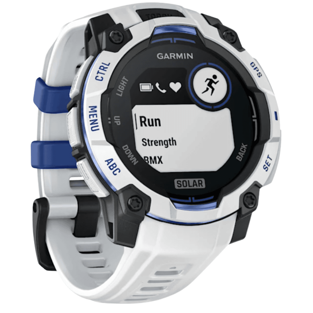 Instinct 3 - 45 mm, Solar Whitestone With Whitestone/Bolt Blue Silicone Band, view: 0