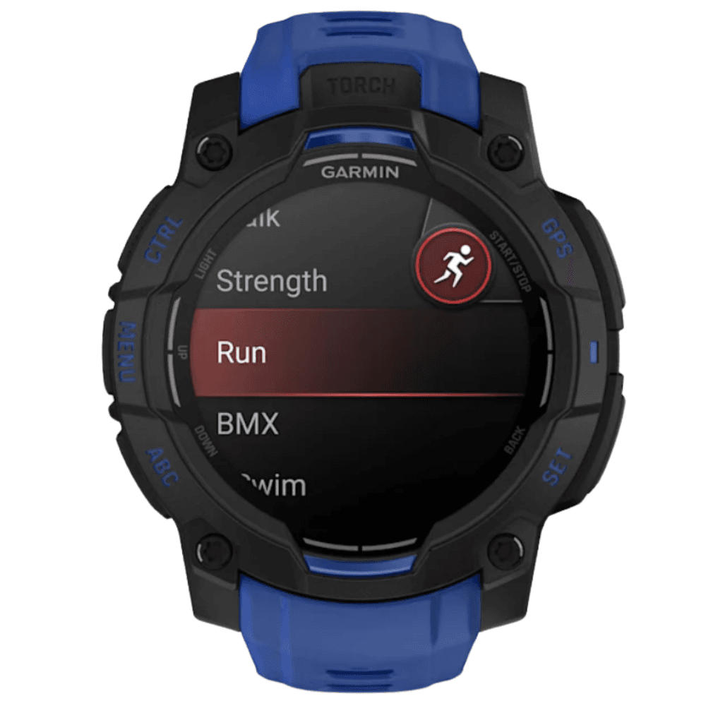 Instinct 3 - 45 mm, Amoled Black With Bolt Blue/Black Silicone Band, view: 0