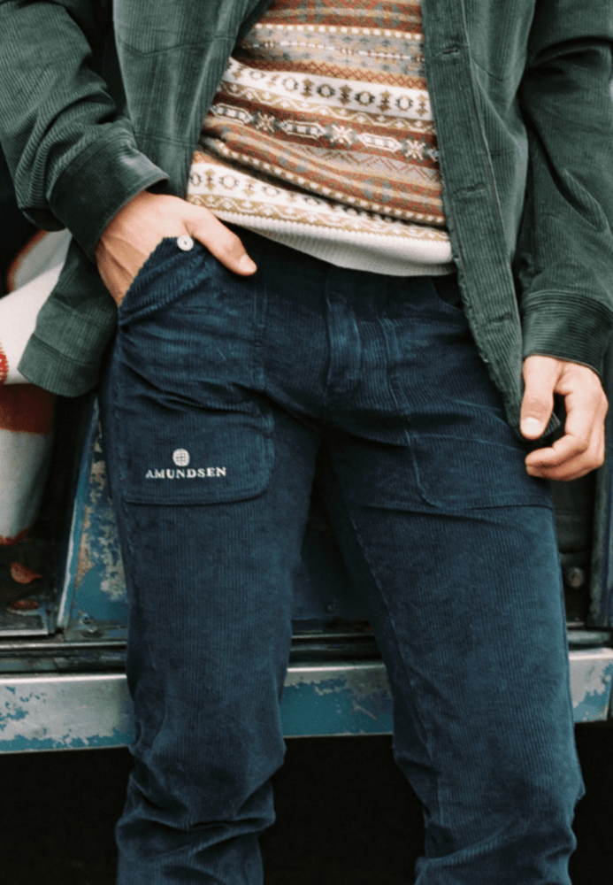Fjordcord Slacks 8 Wale Mens Faded Navy, view: 1