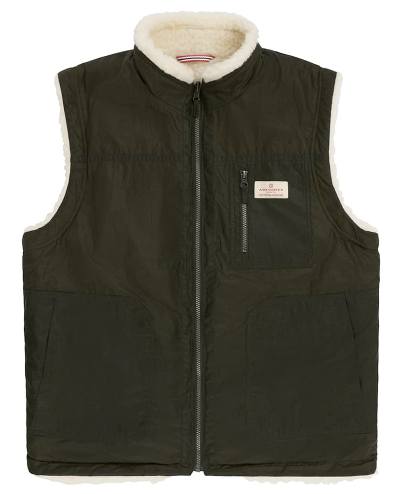 Harvester Reverso Waxed Vest Unisex Olive, view: 2