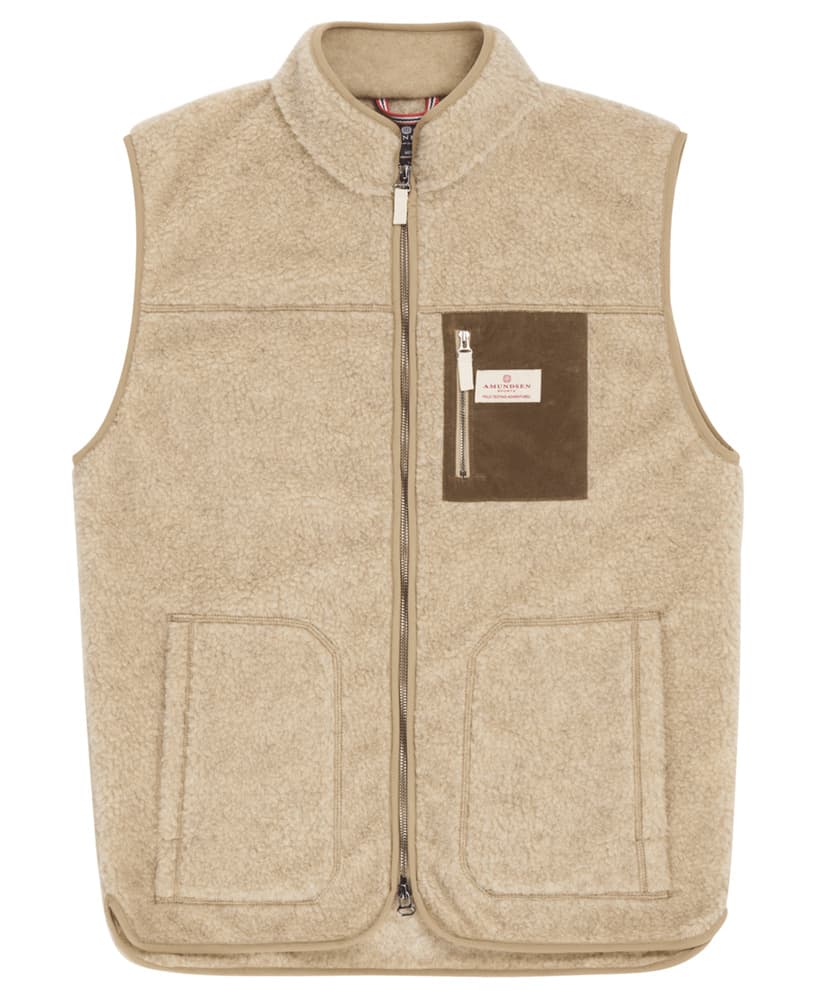 Heroes Wool Fleece Vest Mens Natural, view: 0