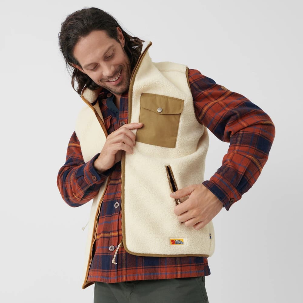Vardag Pile Fleece Vest M Chalk White-Buckwheat Brown, view: 2