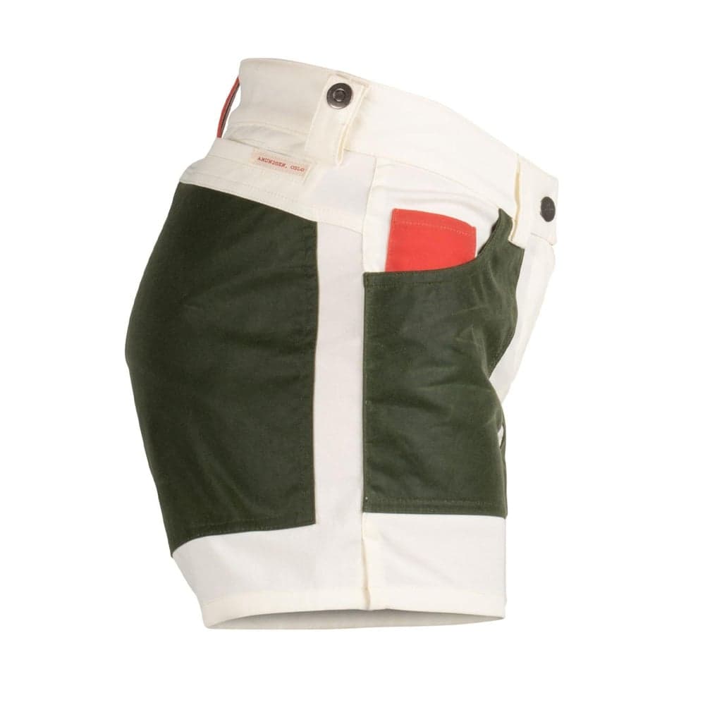 5Incher Field Shorts Womens Offwhite/Green, view: 2