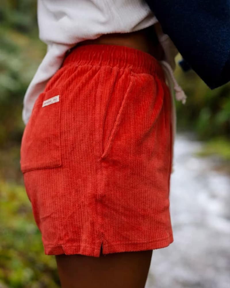 4incher Comfy Cord Shorts Womens White, view: 5
