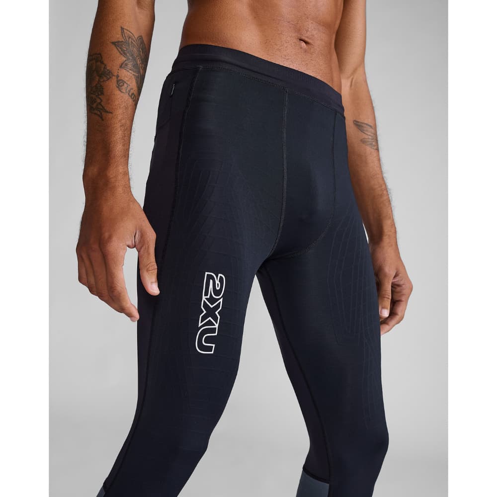 Light Speed React Compression Tights Black/White Reflective, view: 3