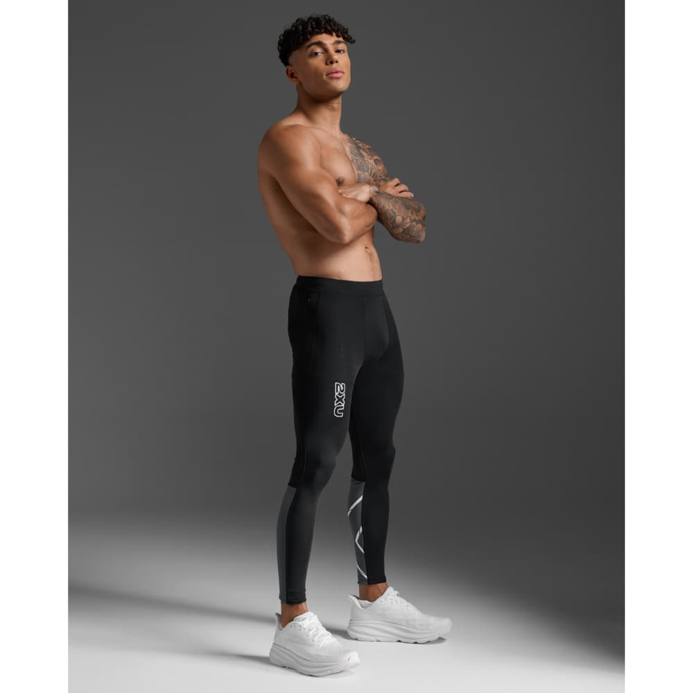 Light Speed React Compression Tights Black/White Reflective, view: 1