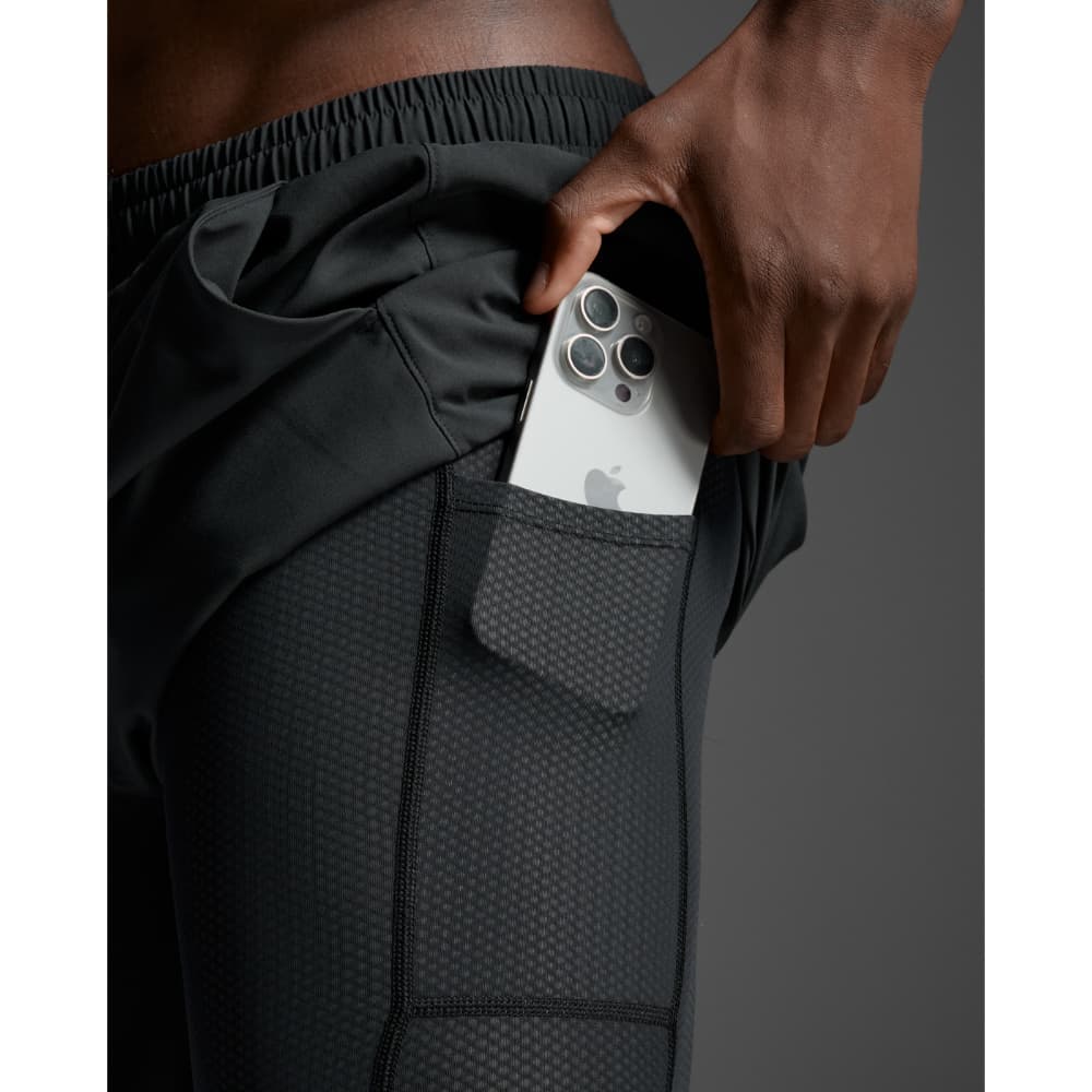 Aero Mesh 2-In-1 5 Inch Shorts Black/Silver Reflective, view: 4