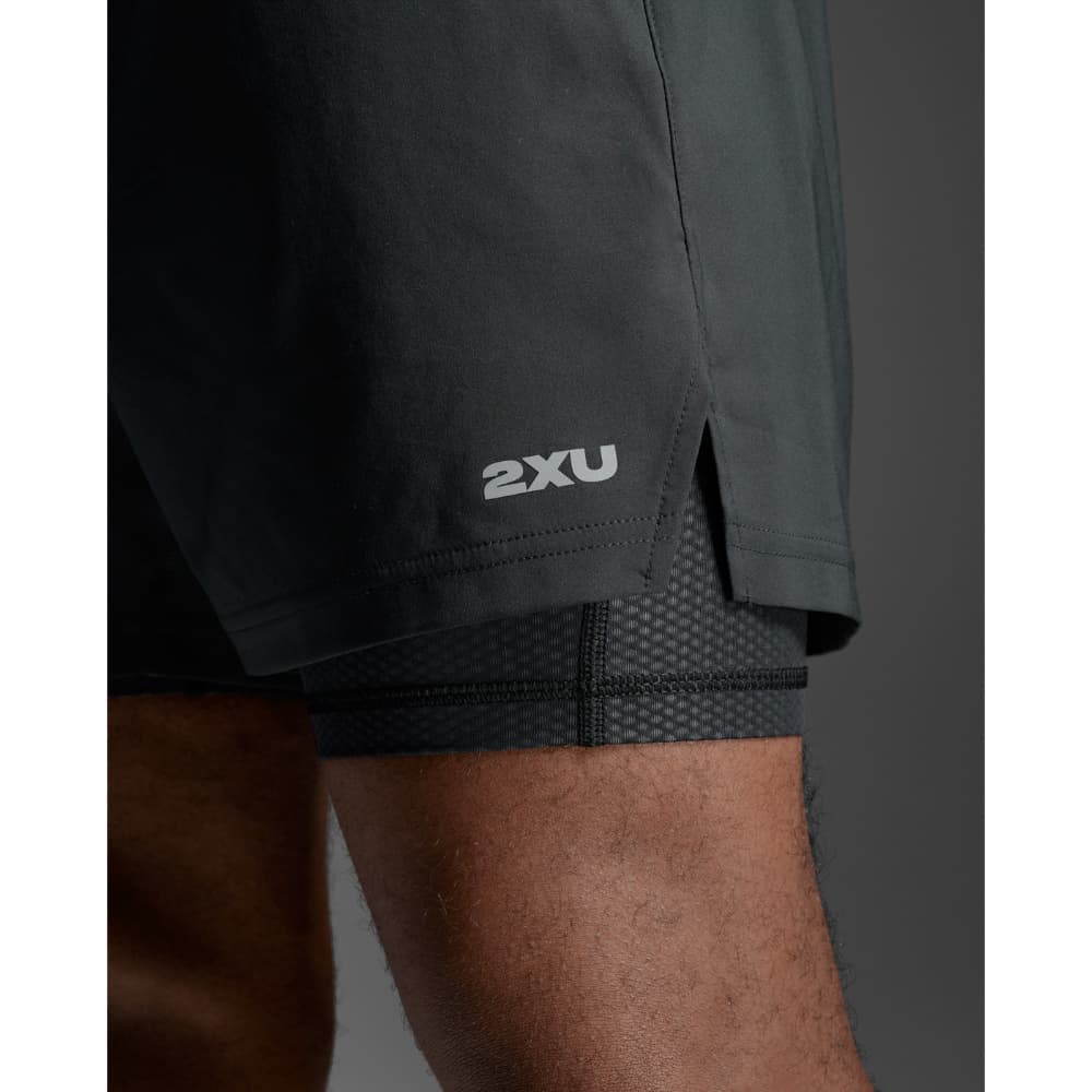 Aero Mesh 2-In-1 5 Inch Shorts Black/Silver Reflective, view: 8