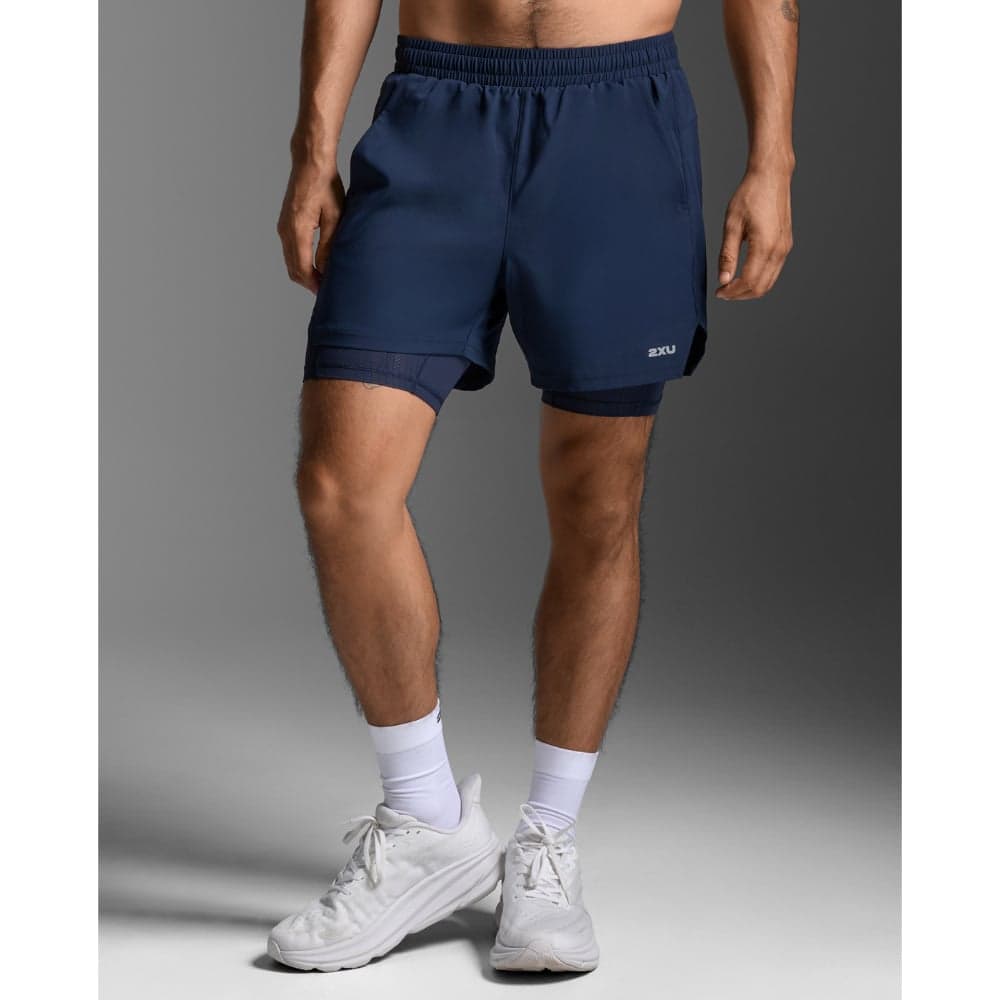 Aero Mesh 2-In-1 5 Inch Shorts Midnight/Silver Reflective, view: 0