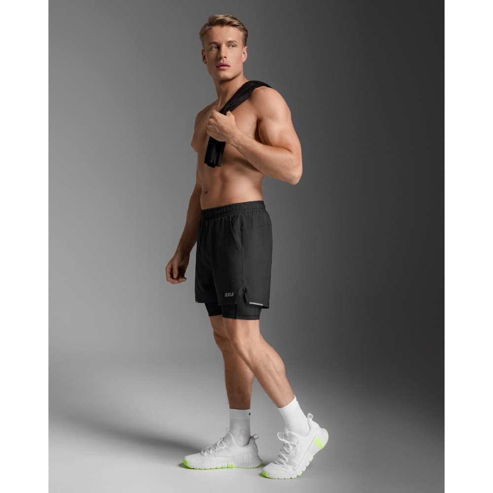 Aero Mesh 2-In-1 5 Inch Shorts Black/Silver Reflective, view: 1