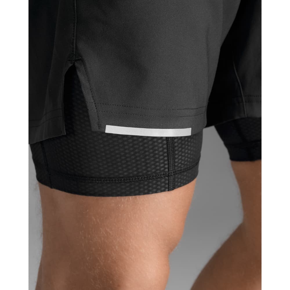 Aero Mesh 2-In-1 5 Inch Shorts Black/Silver Reflective, view: 7