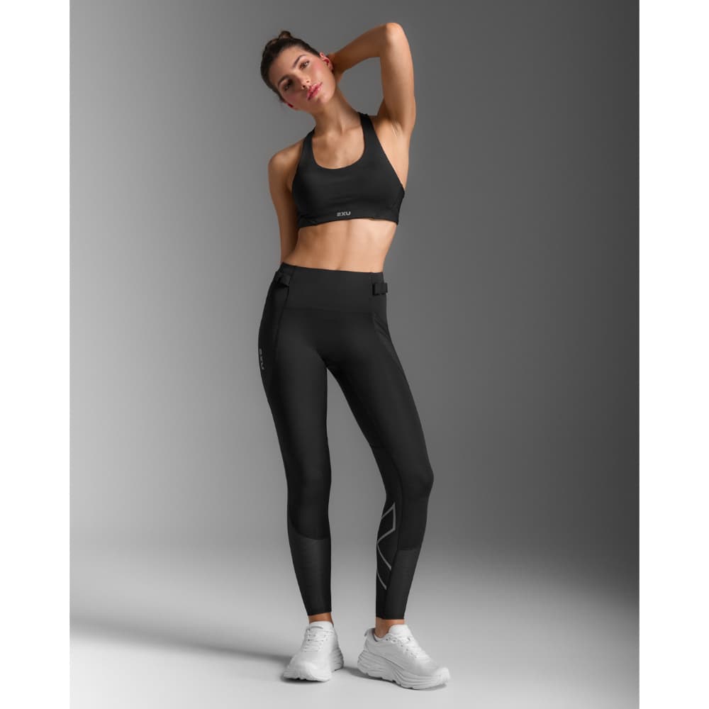 Aero Mesh Medium Impact Bra Black/Silver Reflective, view: 0