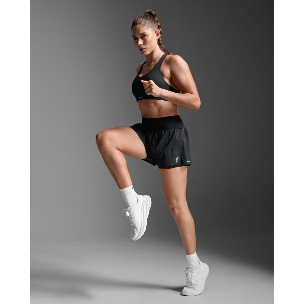 Aero Hi-Rise 2-In-1 3 Inch Shorts Black/Silver Reflective, view: 1