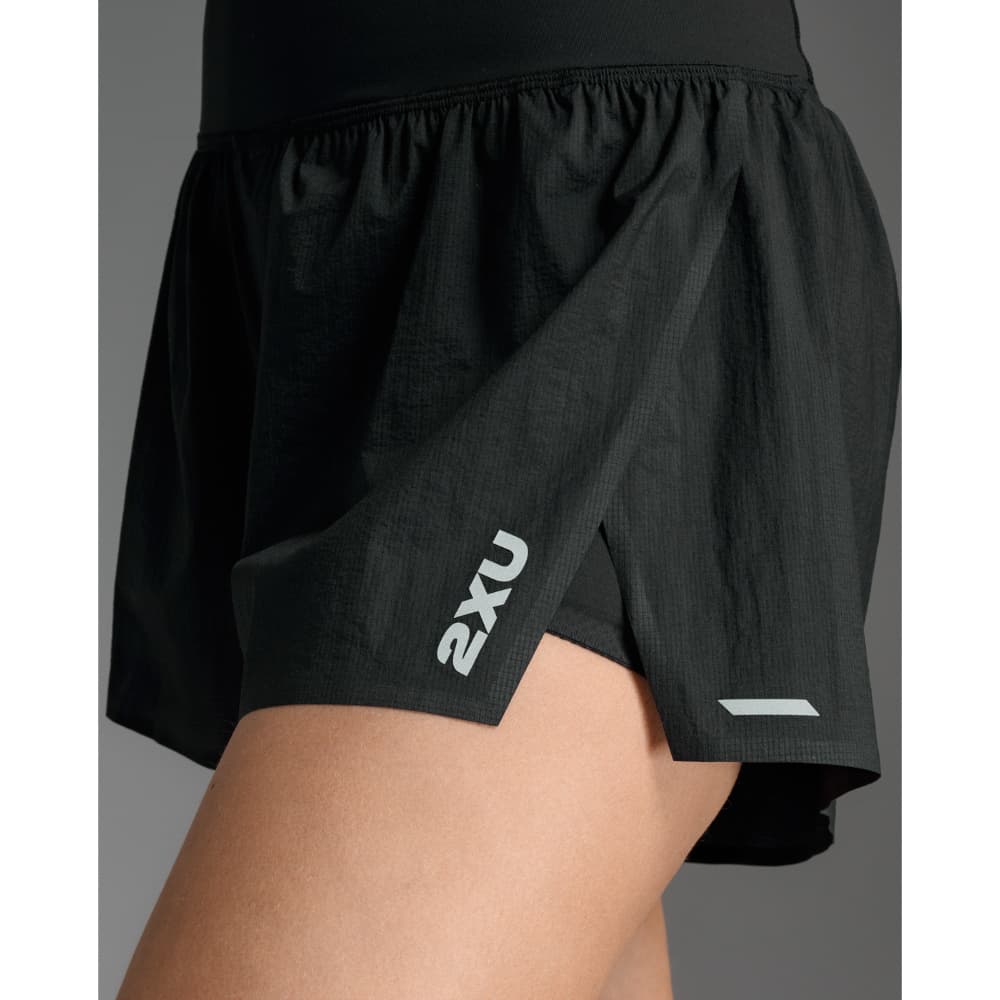 Aero Hi-Rise 2-In-1 3 Inch Shorts Black/Silver Reflective, view: 4