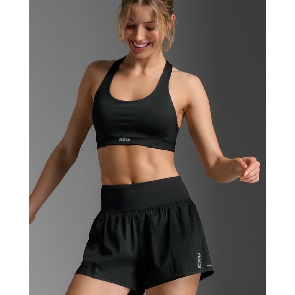 Aero Hi-Rise 2-In-1 3 Inch Shorts Black/Silver Reflective, view: 2