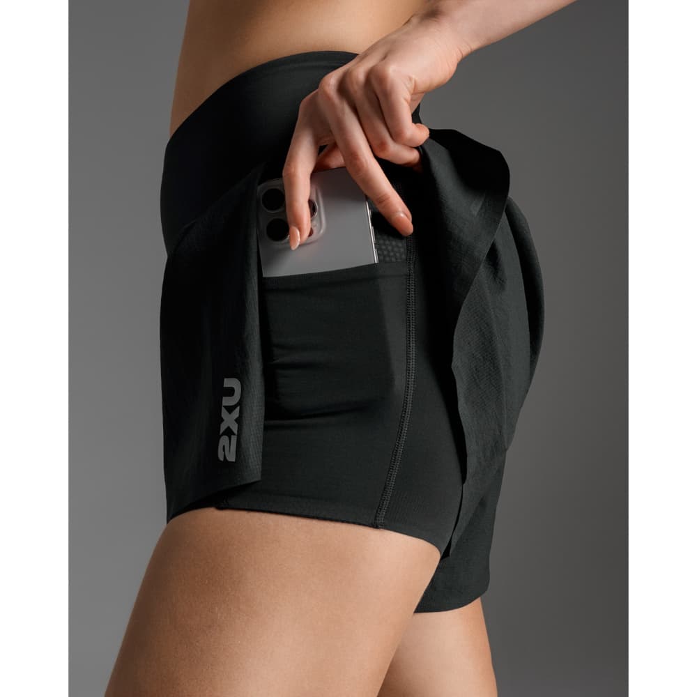 Aero Hi-Rise 2-In-1 3 Inch Shorts Black/Silver Reflective, view: 6