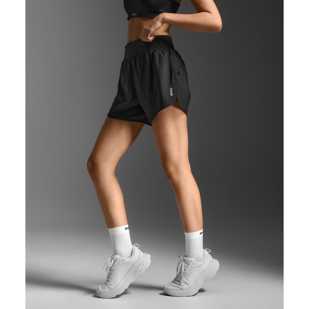 Aero Hi-Rise 4 Inch Shorts Black/Silver Reflective, view: 2