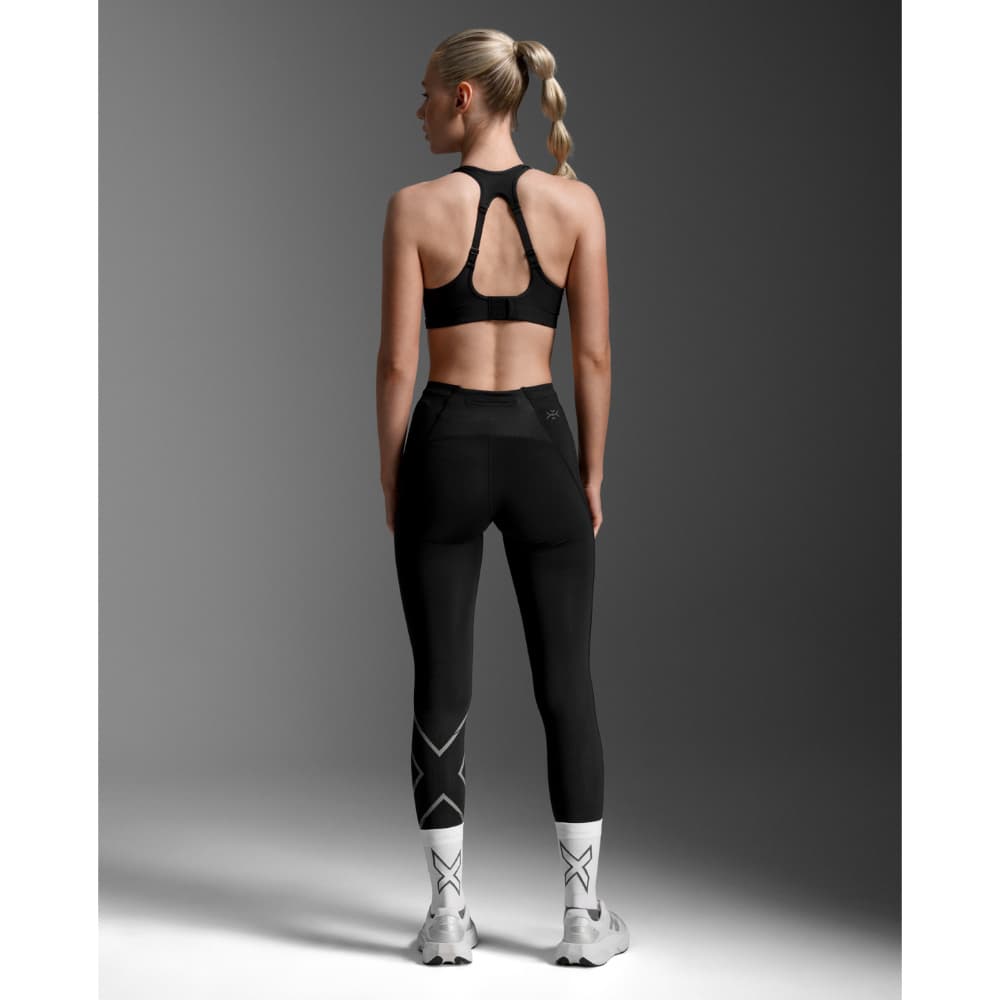 Light Speed React Hi-Rise Compression Tights Black/ Black Reflective, view: 2