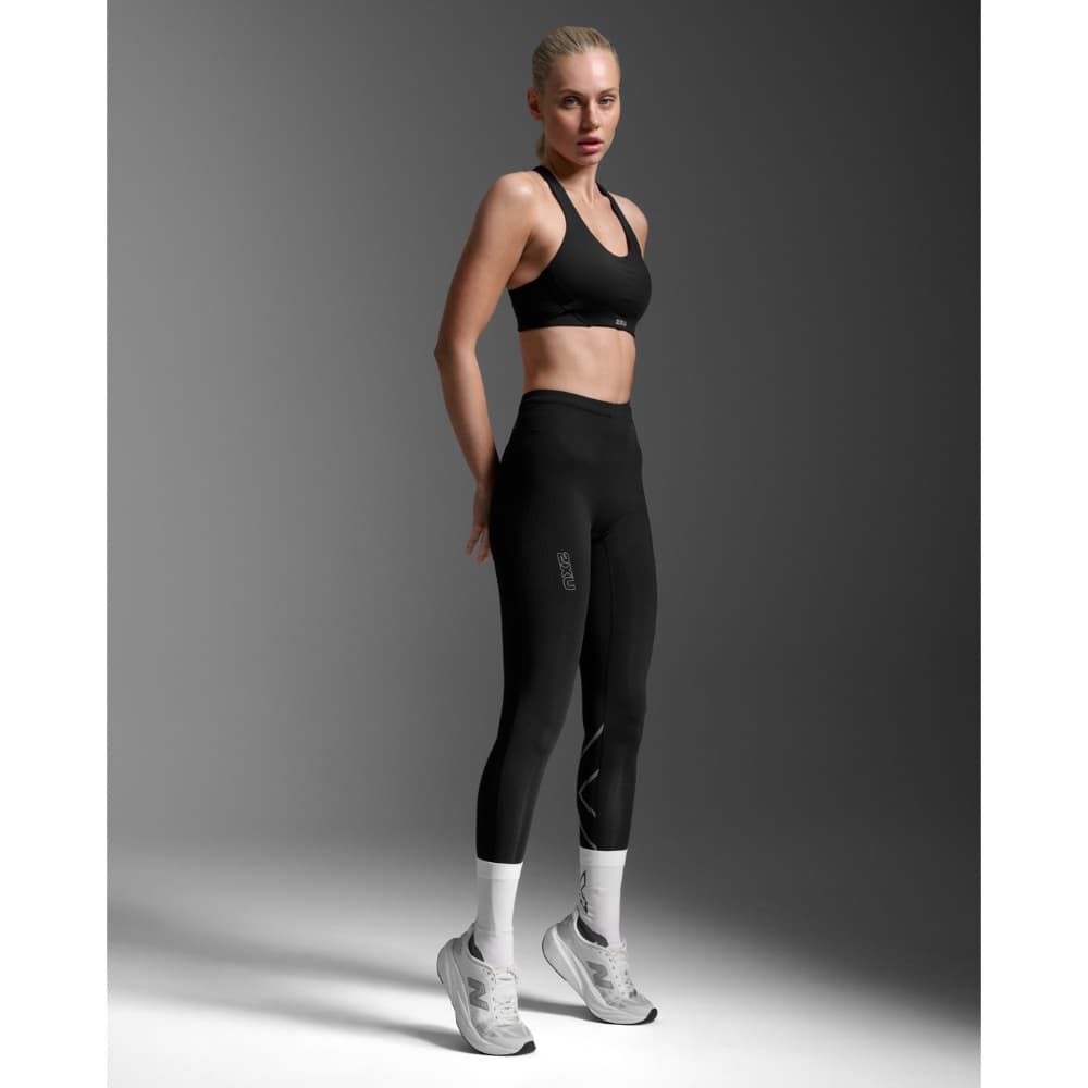 Light Speed React Hi-Rise Compression Tights Black/ Black Reflective, view: 1