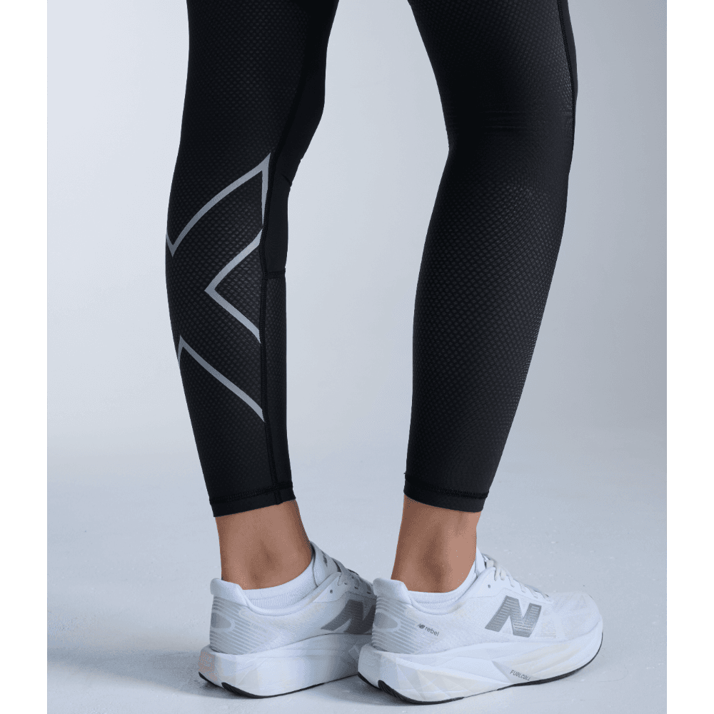 Aero Mesh Hi-Rise Compression Tights Black/Silver Reflective, view: 3