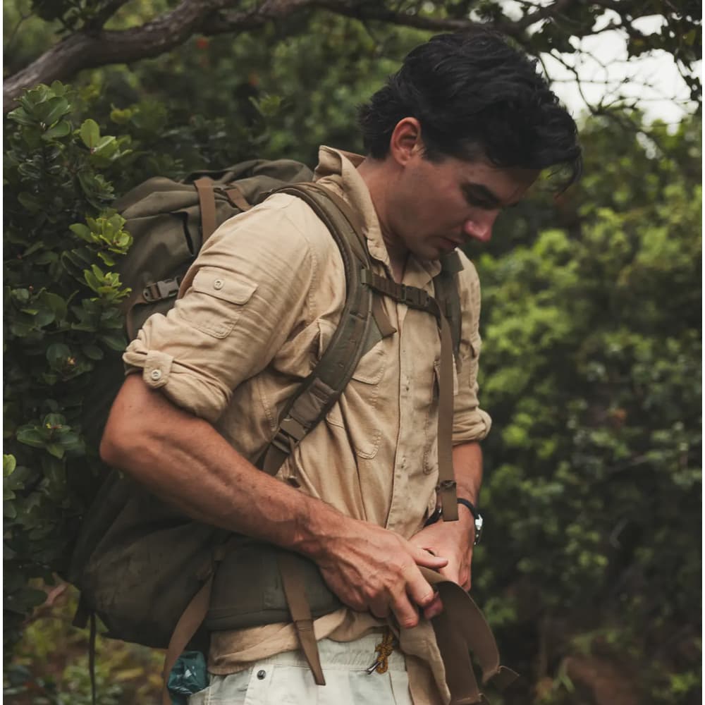Traveller's Linen Shirt Mens Khaki, view: 3