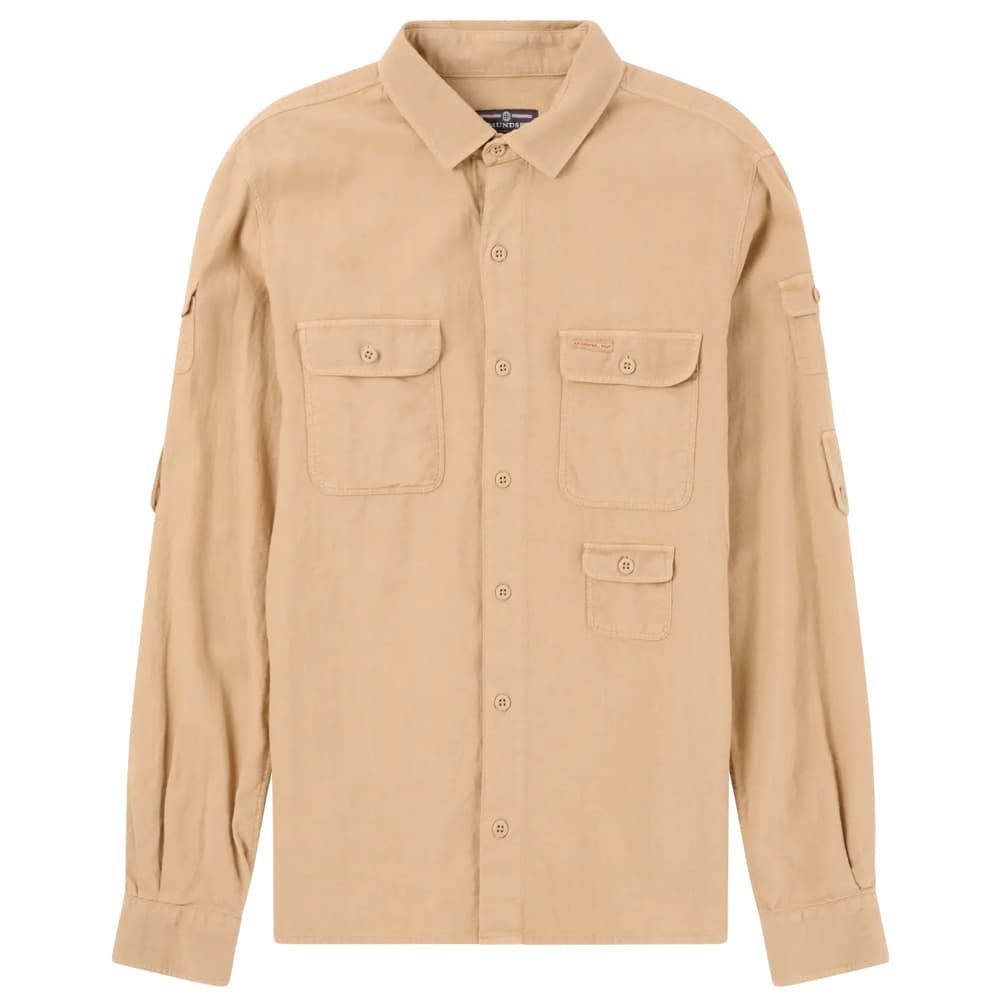 Traveller's Linen Shirt Mens Khaki, view: 0