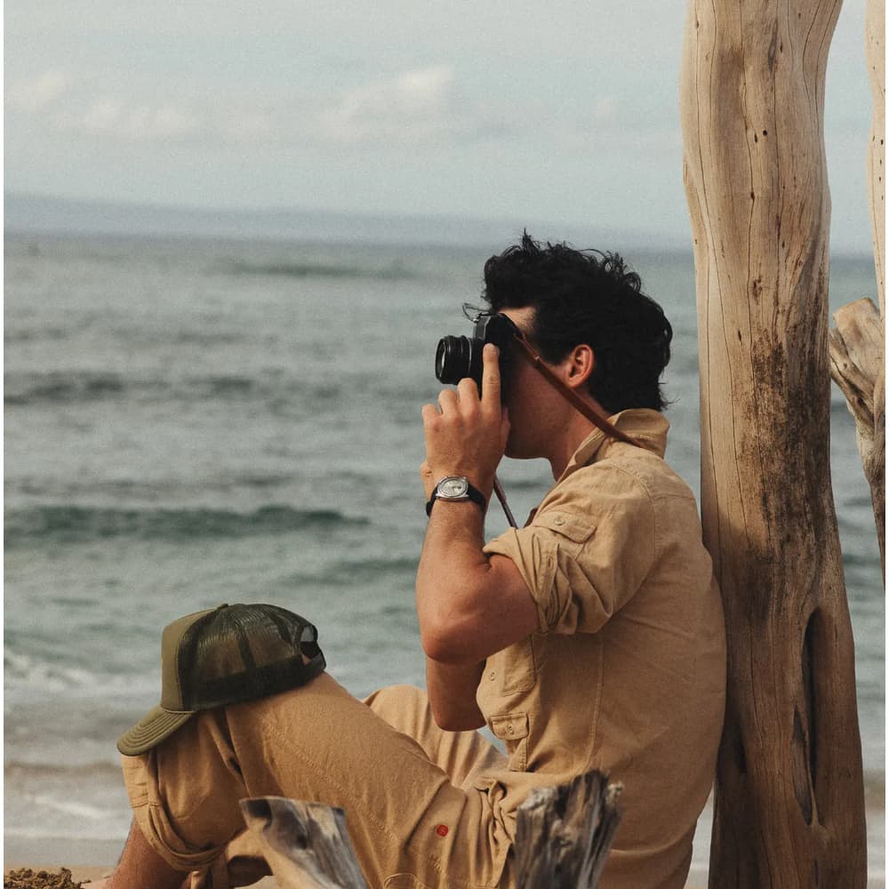 Traveller's Linen Shirt Mens Khaki, view: 2