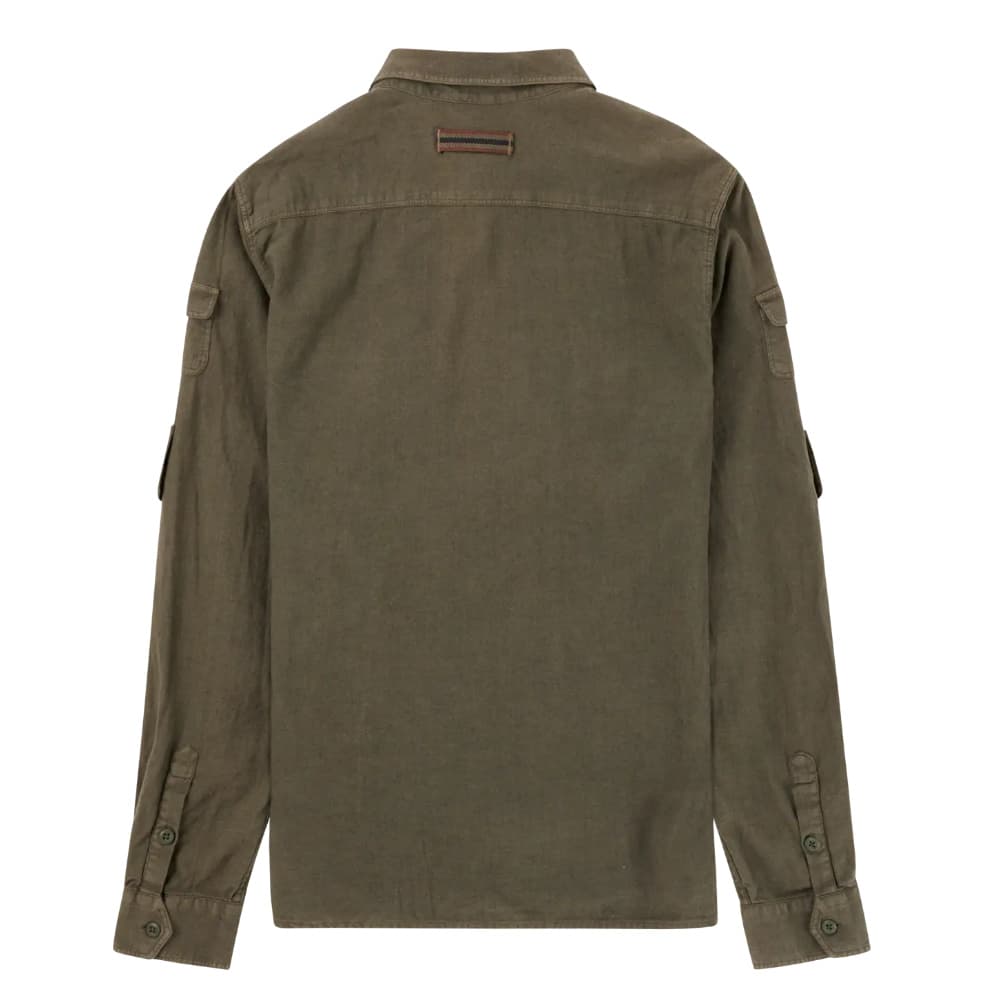 Traveller's Linen Shirt Mens Olive, view: 1